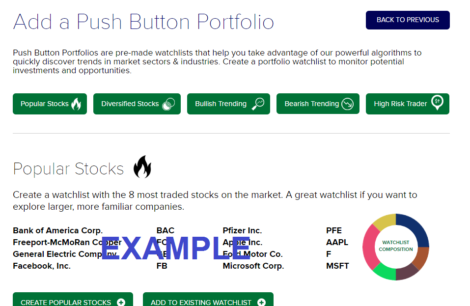 push button portfolio